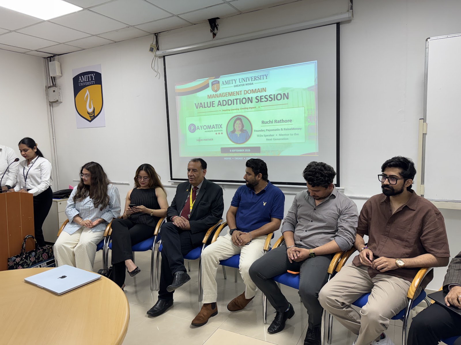 Payomatix panel discussion at an Amity University campus session